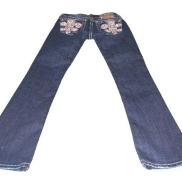 Miss Me Jeans Size 26 x 31 Signature Slim Boot Low Rise Embellished - Picture 2 of 12